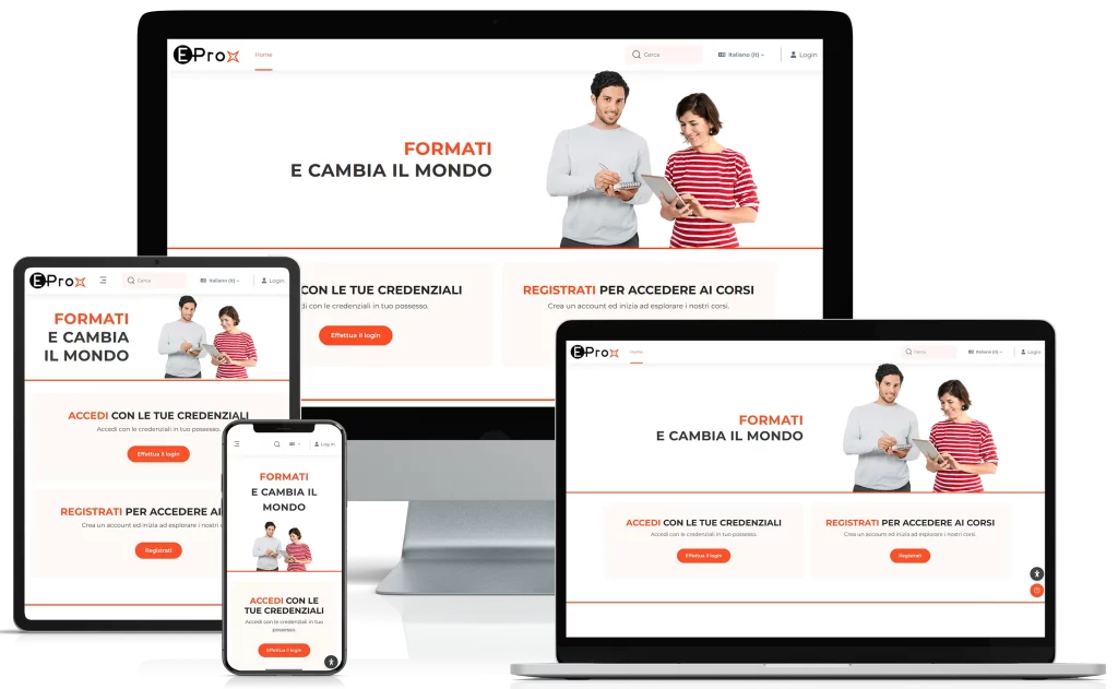 Mockup piattaforma e-prox